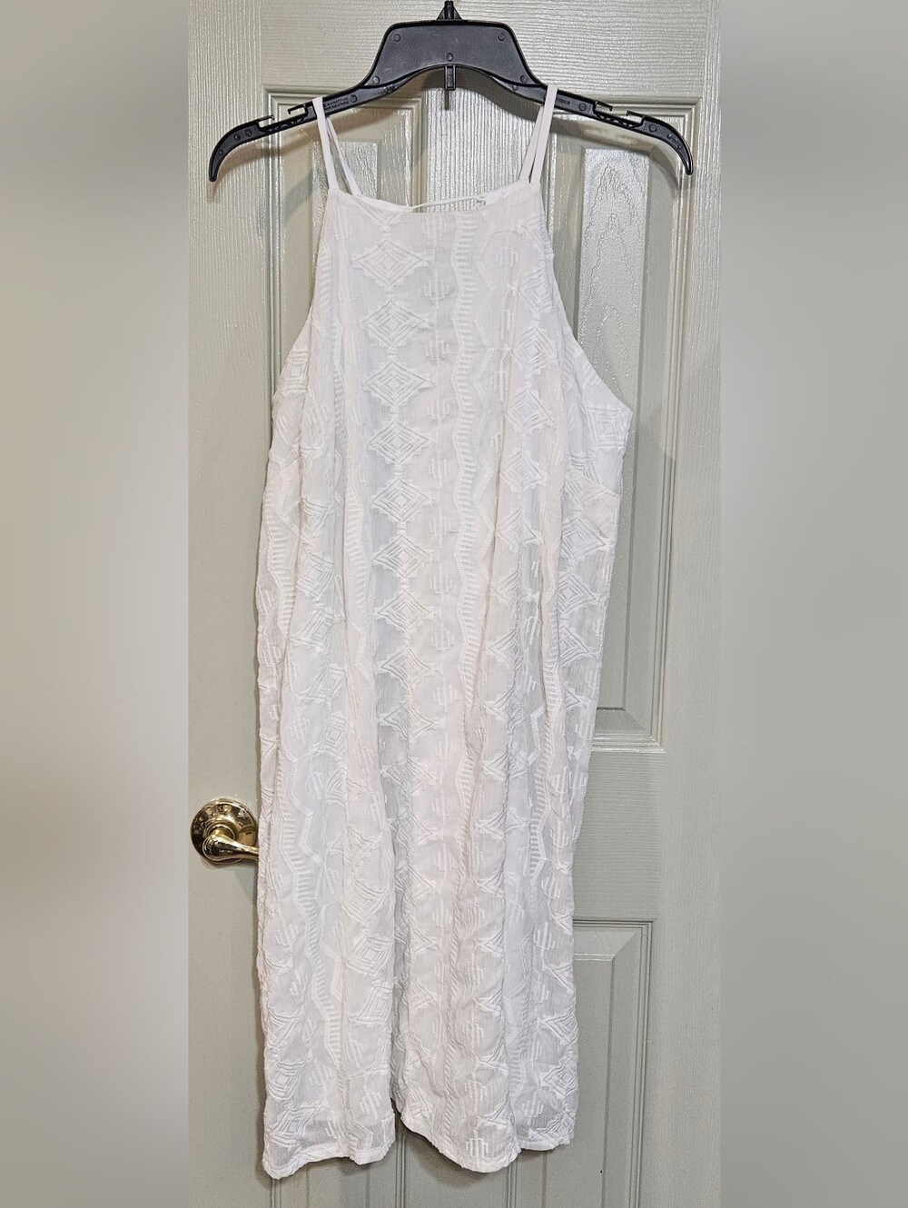 Cato White Embroidered Midi Sundress